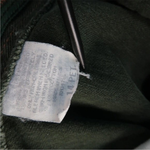 Vintage Lee Riveted High Rise Mom Jeans Size 14 Petite Olive Green 80's 90s - Picture 4 of 4